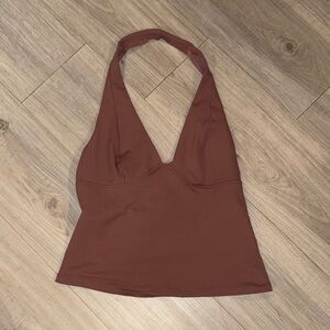 Free People Brown Halter Top